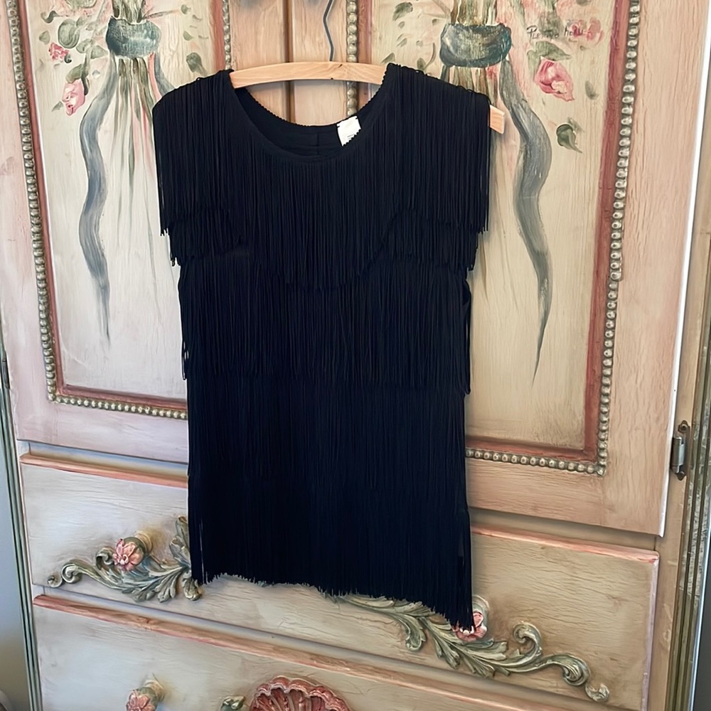 Black fringe tank top